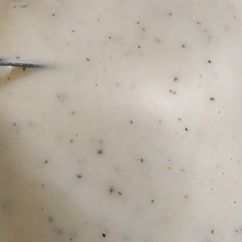 cream of chicken soup with whisk