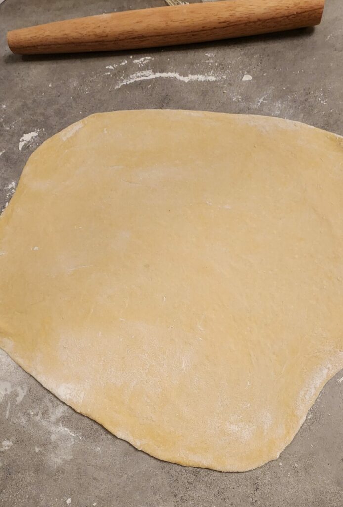 rolled egg noodle dough