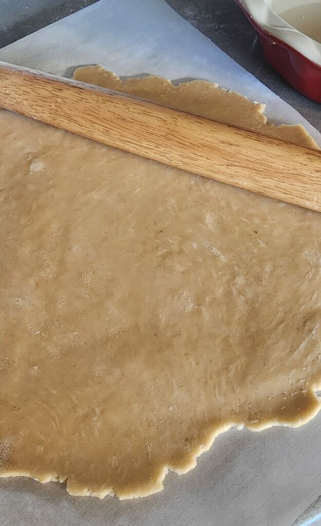 rolled out chicken schmaltz pie crust