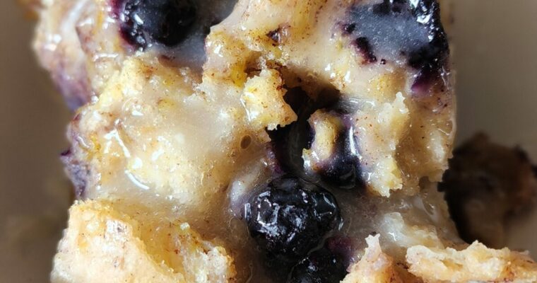 Blueberry Bread Pudding in a Slow Cooker