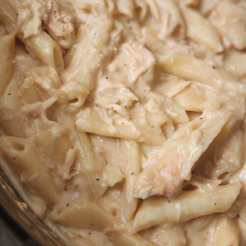 creamy chicken pasta in slow cooker